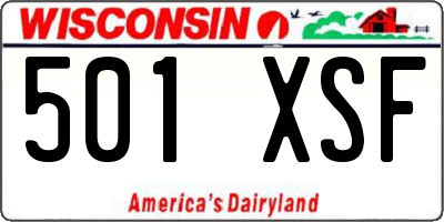 WI license plate 501XSF
