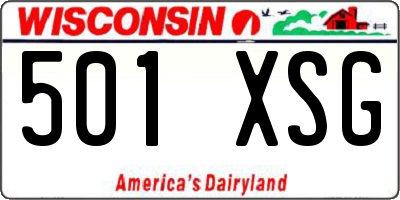 WI license plate 501XSG