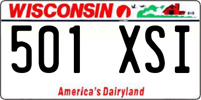 WI license plate 501XSI