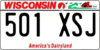 WI license plate 501XSJ