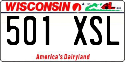 WI license plate 501XSL