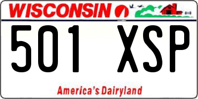 WI license plate 501XSP