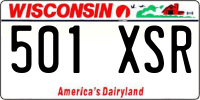 WI license plate 501XSR