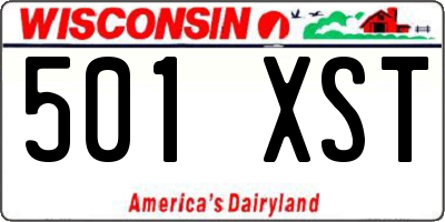 WI license plate 501XST