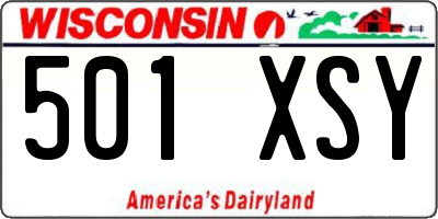 WI license plate 501XSY