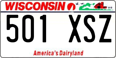WI license plate 501XSZ
