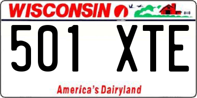WI license plate 501XTE