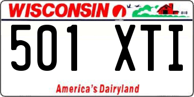 WI license plate 501XTI