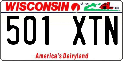 WI license plate 501XTN