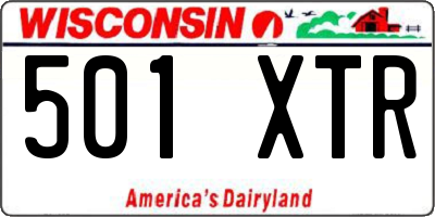 WI license plate 501XTR