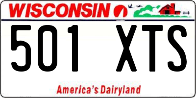 WI license plate 501XTS