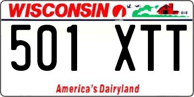 WI license plate 501XTT