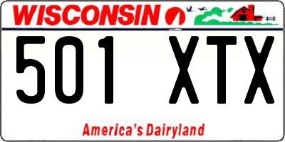 WI license plate 501XTX