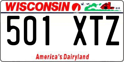 WI license plate 501XTZ