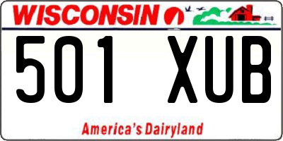 WI license plate 501XUB