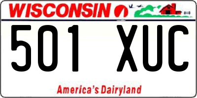 WI license plate 501XUC