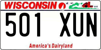 WI license plate 501XUN