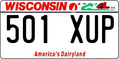 WI license plate 501XUP