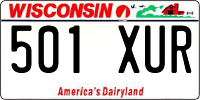 WI license plate 501XUR