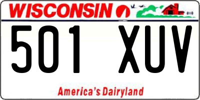 WI license plate 501XUV