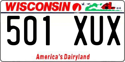 WI license plate 501XUX