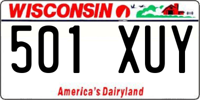 WI license plate 501XUY