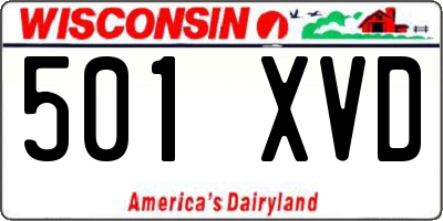 WI license plate 501XVD