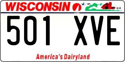 WI license plate 501XVE