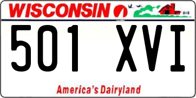 WI license plate 501XVI