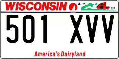 WI license plate 501XVV