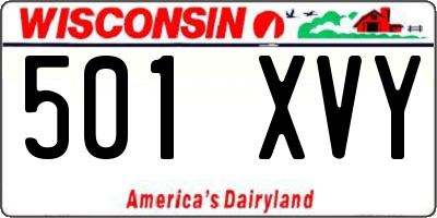 WI license plate 501XVY