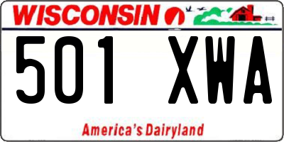 WI license plate 501XWA