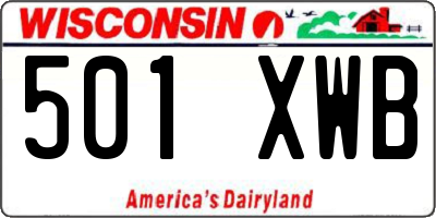 WI license plate 501XWB
