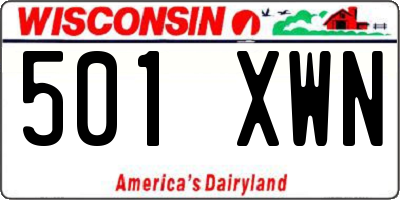 WI license plate 501XWN