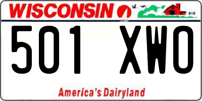 WI license plate 501XWO