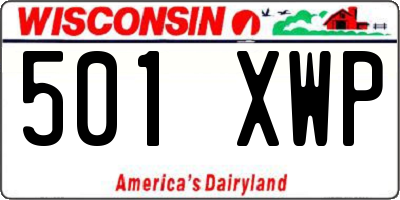 WI license plate 501XWP