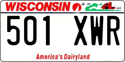 WI license plate 501XWR