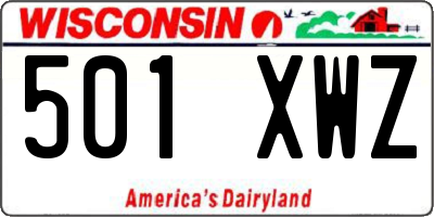 WI license plate 501XWZ