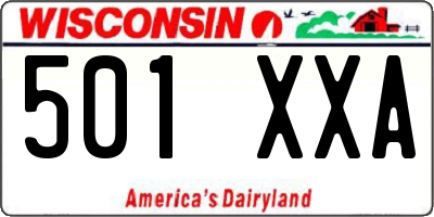 WI license plate 501XXA