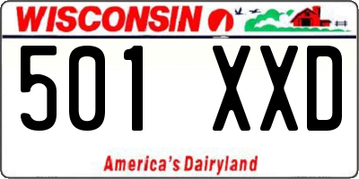 WI license plate 501XXD