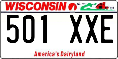 WI license plate 501XXE