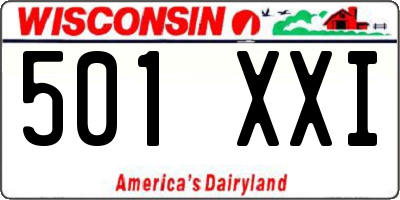 WI license plate 501XXI