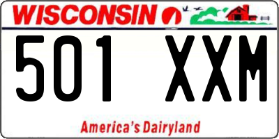 WI license plate 501XXM