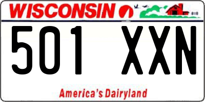 WI license plate 501XXN