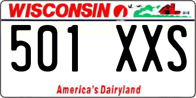 WI license plate 501XXS