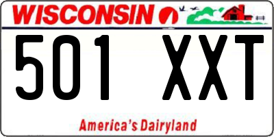 WI license plate 501XXT