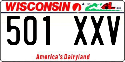 WI license plate 501XXV