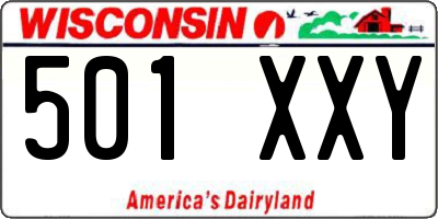 WI license plate 501XXY