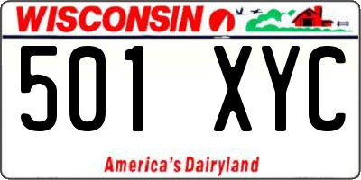WI license plate 501XYC