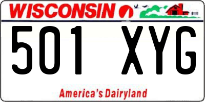 WI license plate 501XYG